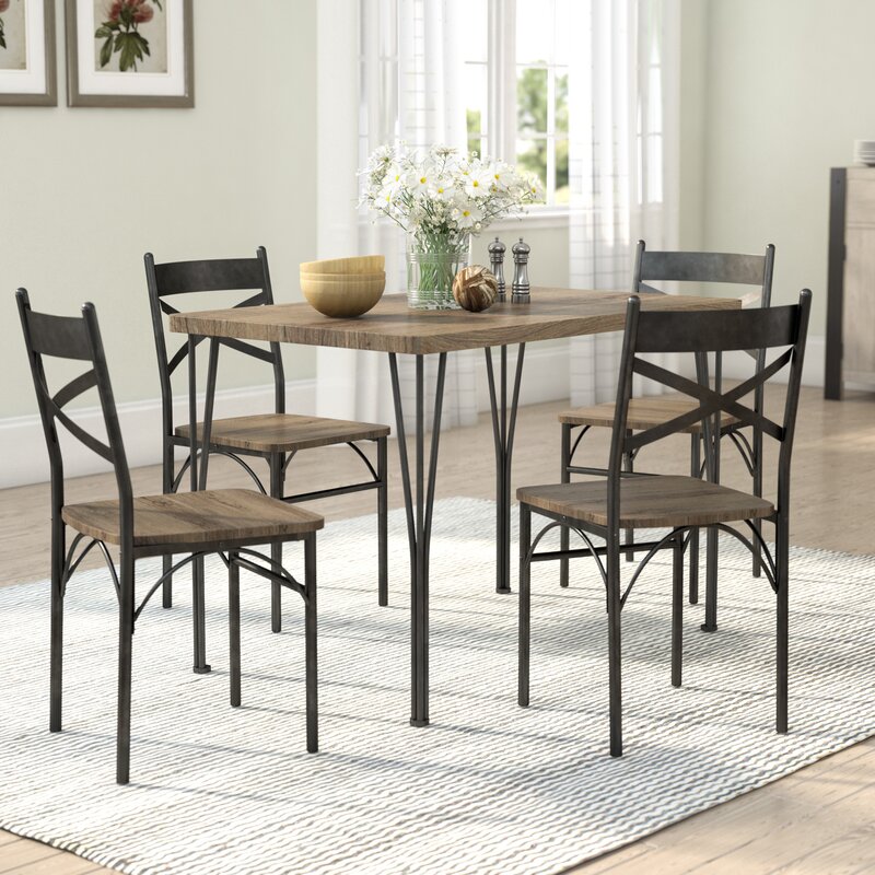 Laurel Foundry Modern Farmhouse Sagers 5  Piece  Industrial  Style Dining  Set  Reviews Wayfair ca